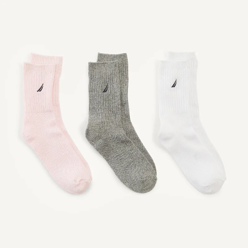 Women's Occasion Wear Clothes Nautica Womens Crew Socks, 3-Pack