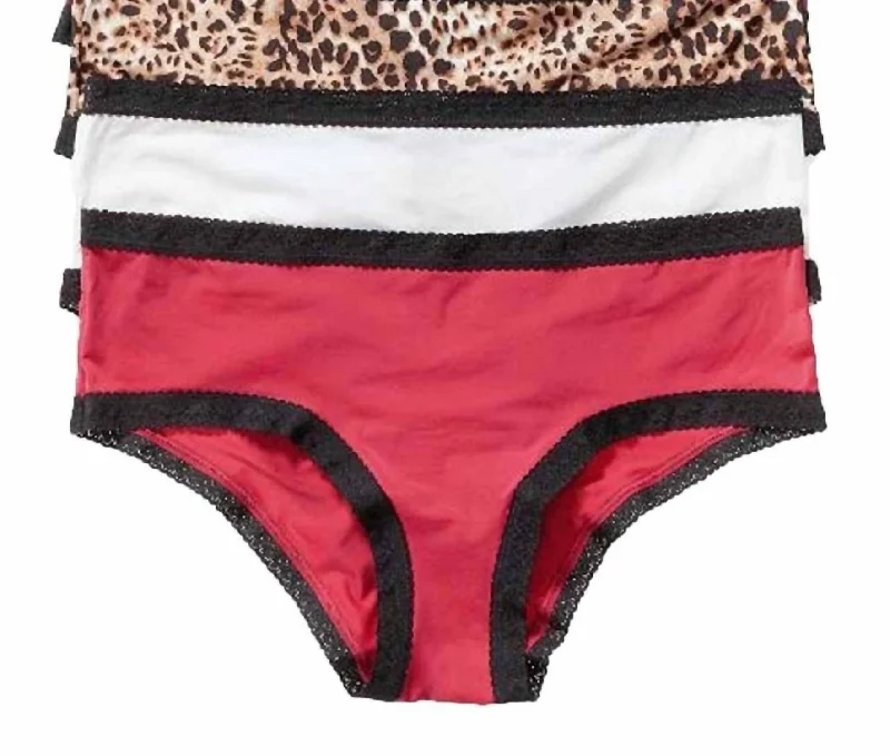 Women's Occasion Wear Apparel Women's Hipster Pretty Little Panties - 5 Pack In Multi