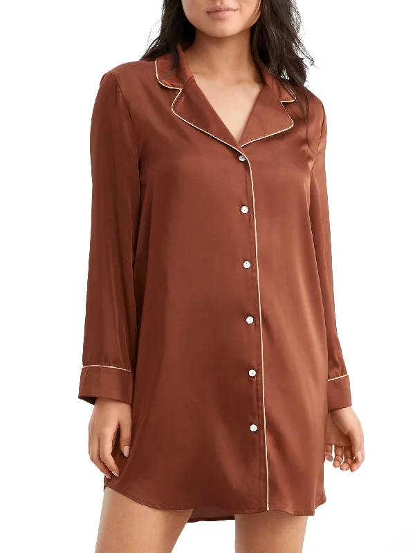 Women's Fashion Clothes Bare Women's The Washed Satin Sleep Shirt