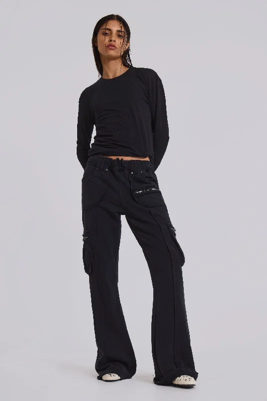 Comfortable Women's Attire Black Shift Cargo Joggers