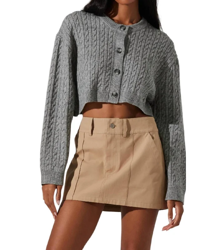 Elegant Clothing For Women Sebille Cropped Cardigan In Heather Grey