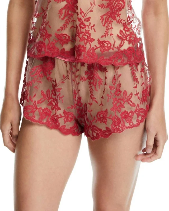 Women's Clothing Apparel Rosie Velvet Tap Short In Mystic Red