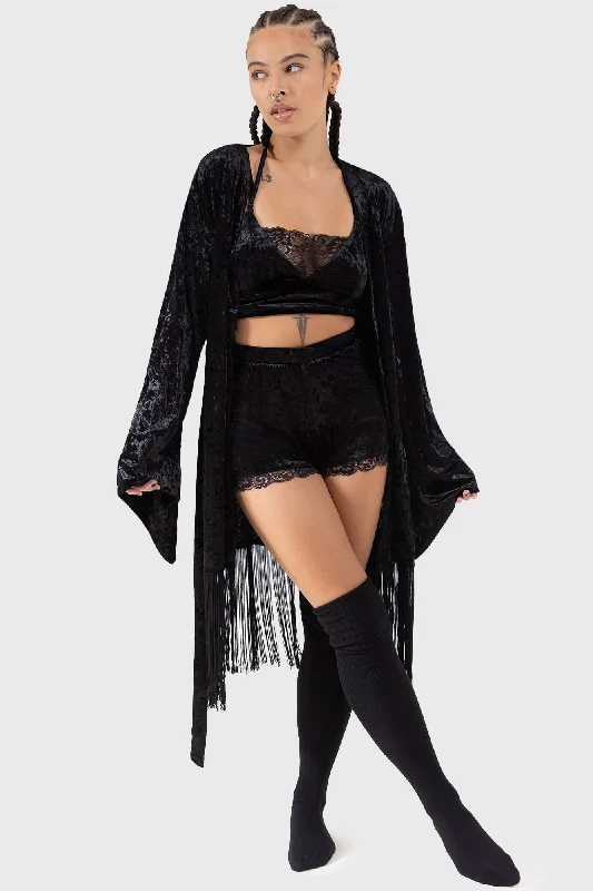 Casual Chic Women's Clothes Burnt Obsidian Robe