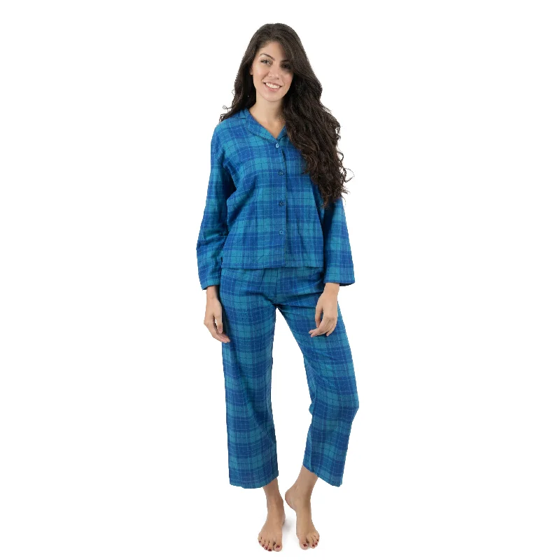 Women's Athletic Outfit Christmas Womens Two Piece Flannel Pajamas Plaid