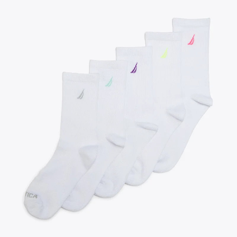 Women's Garments Nautica Womens Crew Socks, 5-Pack