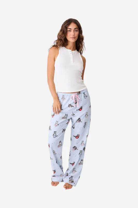 Women's Athleisure Apparel PJ Salvage Coffee & Cat Naps Flannel Pant