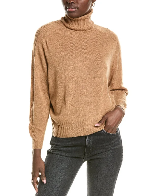 Women's Elegant Garments Brodie Cashmere Wool & Cashmere-Blend Overarm Rib Roll Neck Jumper