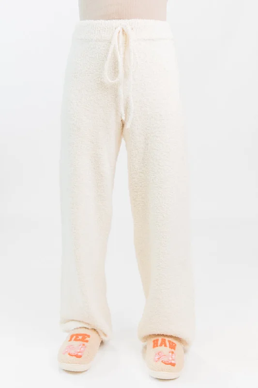 Formal Outfit For Women Dawn Ivory Fuzzy Lounge Pants FINAL SALE