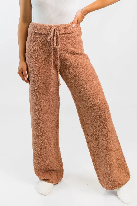 Women's Cozy Outfit For Lounging Dawn Teddy Fuzzy Lounge Pants