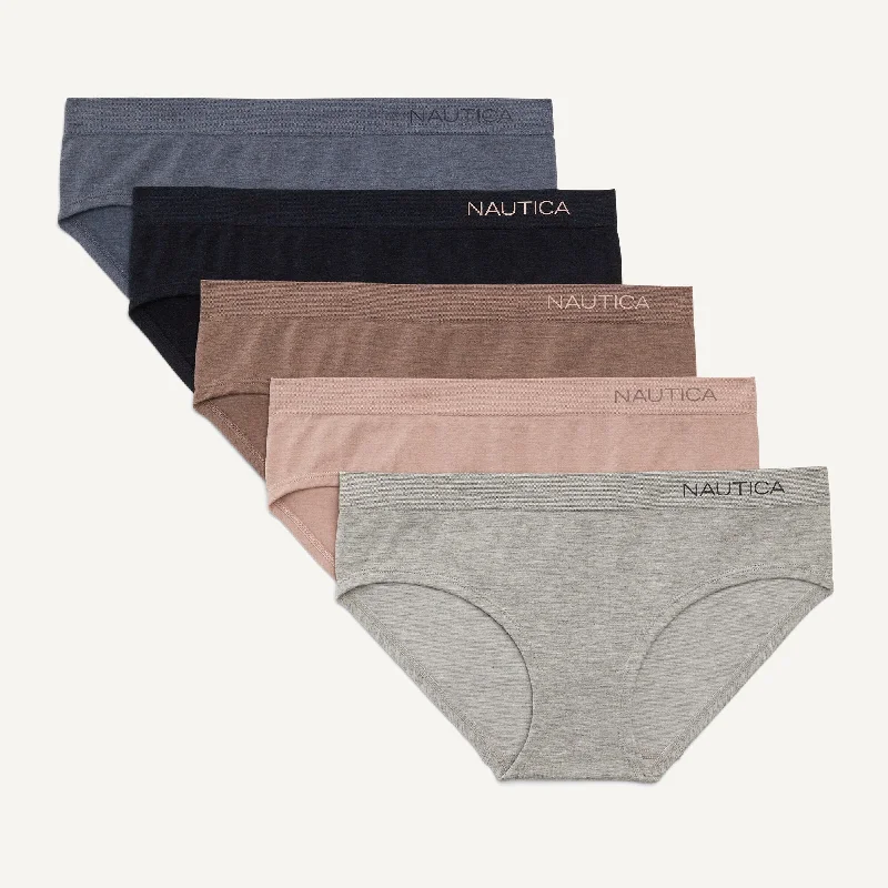 Fashionable Women's Casual Apparel Nautica Womens Seamless Hipster Brief, 5-Pack