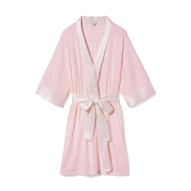 Women's Plus-Size Garments Shala Rib Knit Camono Robe In Blush