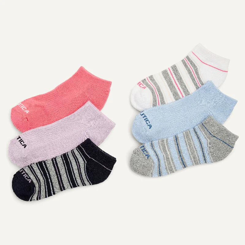 Women's Functional Outdoor Garments Nautica Womens Striped Lowcut Socks, 6-Pack