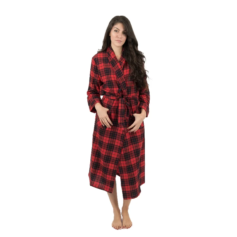 Women's Fashion Clothes Christmas Womens Flannel Robe Plaid