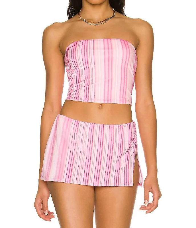 Women's Trendy Outfit Peace Velvet Bikini Top In Solar Stripe