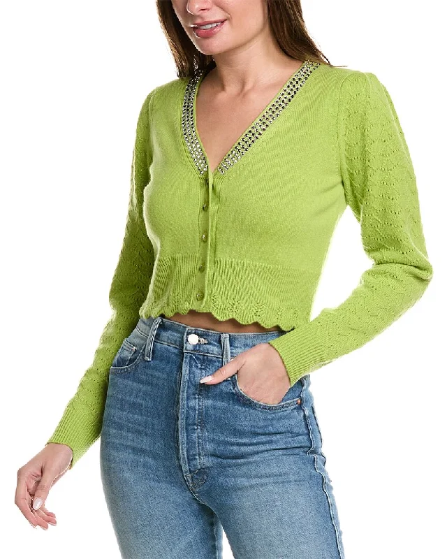 Women's Formal Event Attire LoveShackFancy Brynner Wool & Cashmere-Blend Crop Cardigan