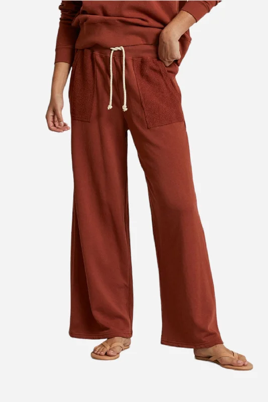 Women's Evening Attire Perfect White Tee Rosanna Reverse Pocket Pants in Russet