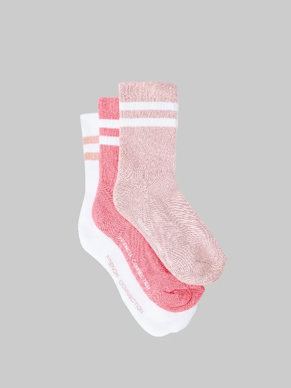 Affordable Women's Outfit 3 Pack French Connection Stripe Crew Socks