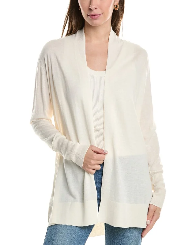 Stylish Outerwear Clothing For Women Forte Cashmere Easy Silk & Cashmere-Blend Cardigan