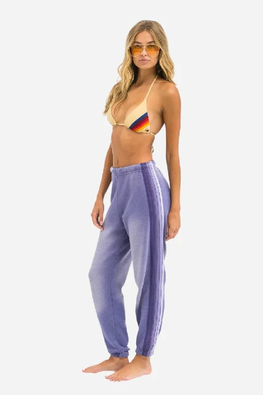 Women's Loungewear Clothes Aviator Nation 5 Stripe Sweatpants Faded Grape