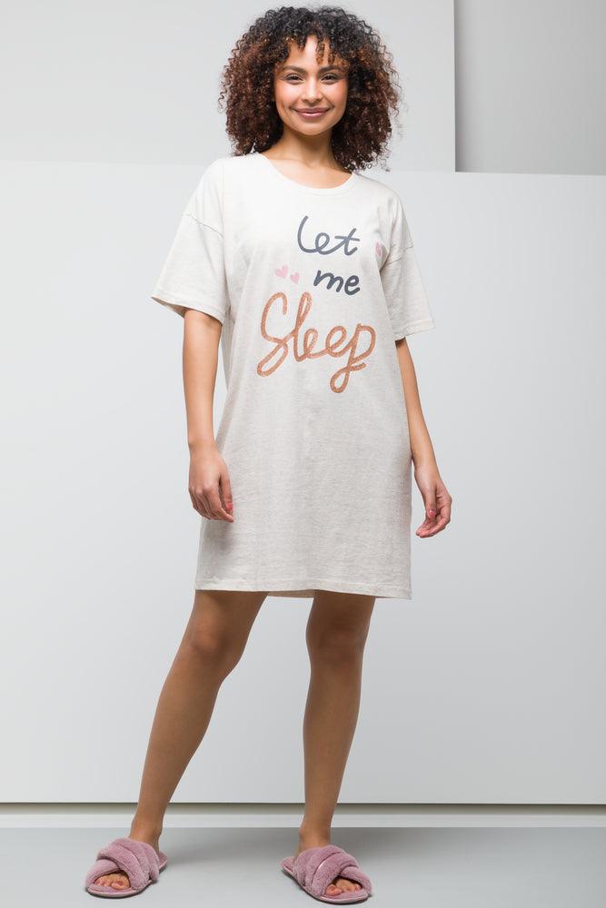 Women's Holiday Attire Basic Sleepshirt Let Me Sleep