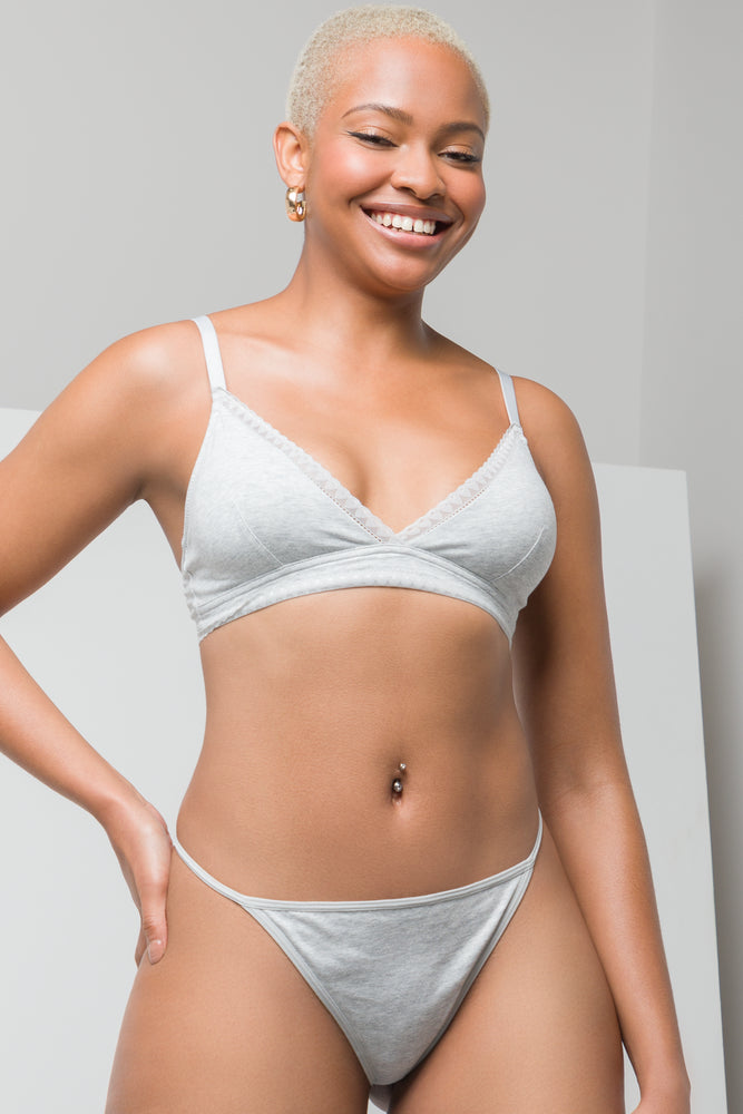 Women's Clothing For Work Padded Bralette Grey