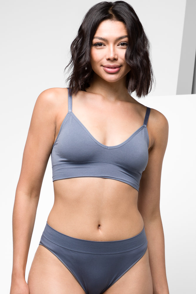 Women's Casual Attire Seam-free Crop Top Blue