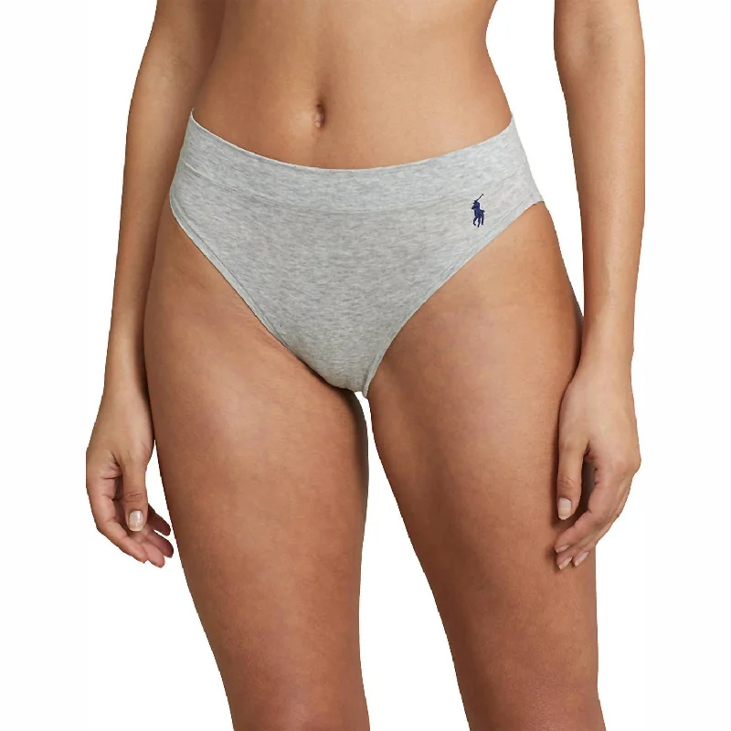 Women's Chic Outfit High Cut Briefs Panty In Heather Grey