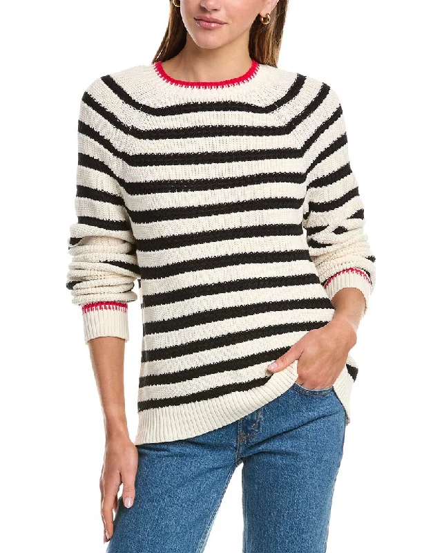 Women's Outfit For The Office 525 America Textured Stripe Saddle Sweater