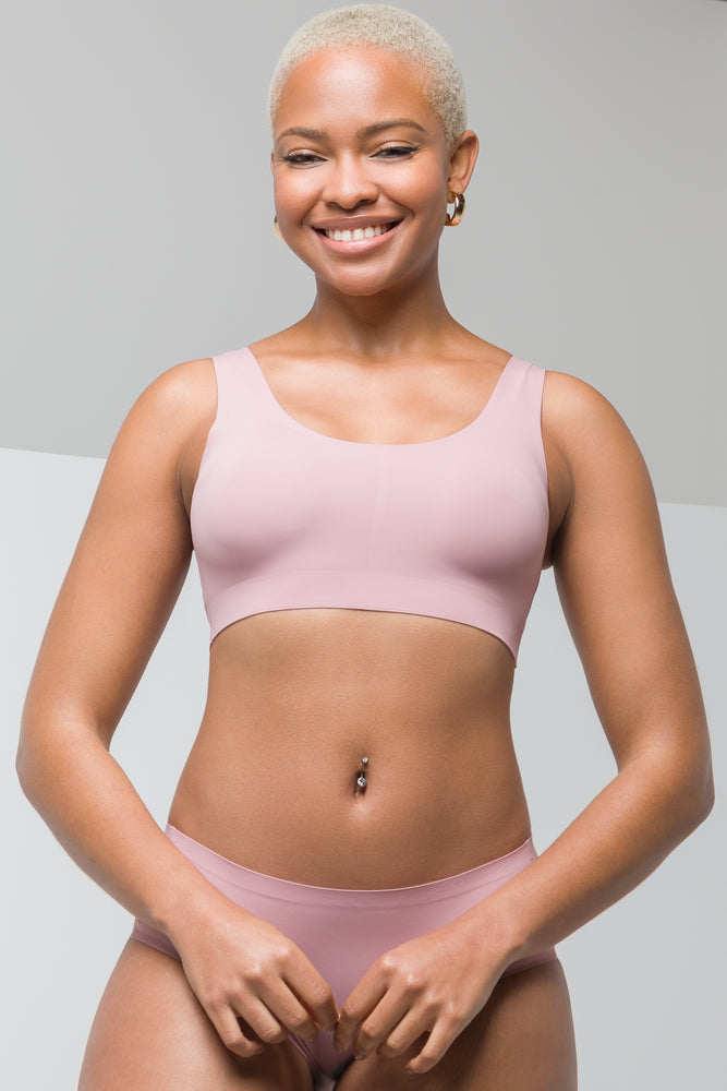 Women's Athletic Clothes Bonded Crop Top Light Pink