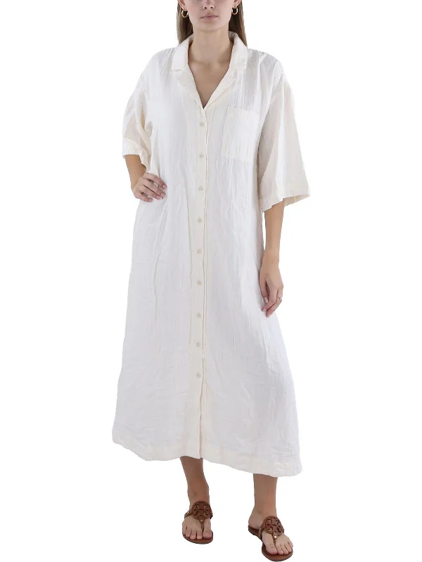 Women's Effortless Casual Outfit Womens Maxi Shirtdress Cover-Up