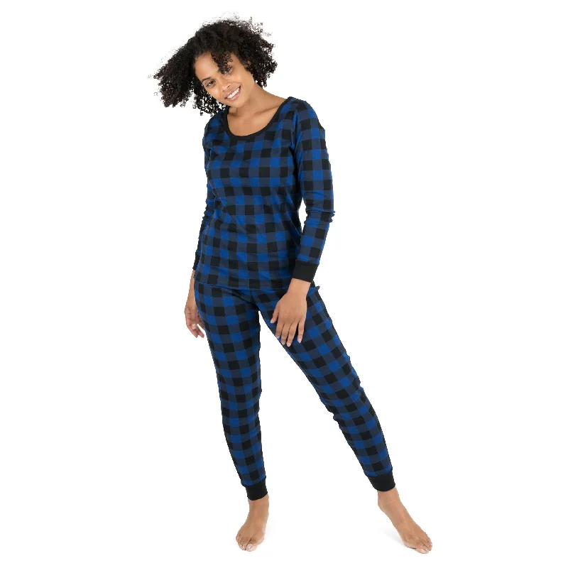 Women's Casual Wear Outfit Christmas Womens Two Piece Cotton Pajamas Plaid