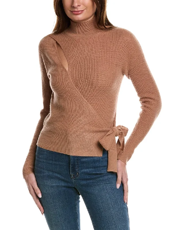 Stylish Women's Attire InCashmere Wrap Front Cashmere Sweater