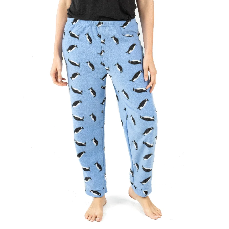 Women's Travel Outfit Set Christmas Womens Fleece Pajama Pants Penguin