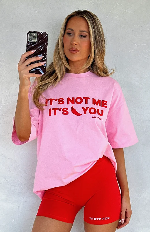 Affordable Trendy Clothes For Women It's Not Me It's You Oversized Tee Pink