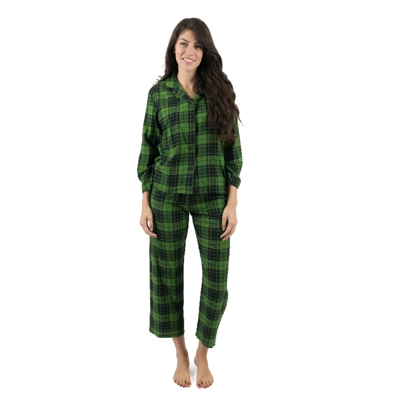 plaid black & green