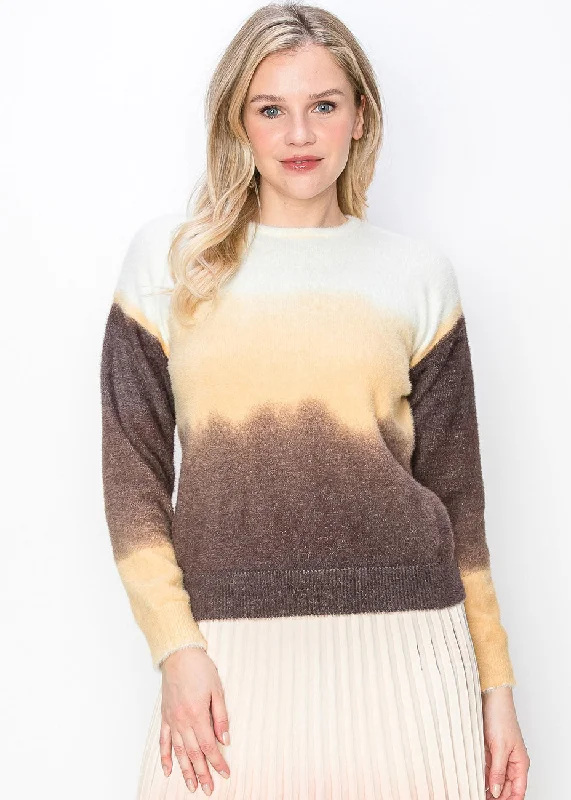 Women's Clothing And Garments Sets Soft Brown Ombre Sweater