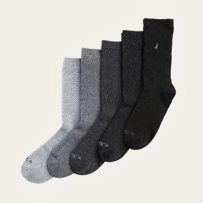 Women's Holiday Apparel Nautica Womens Crew Dress Socks, 5-Pack