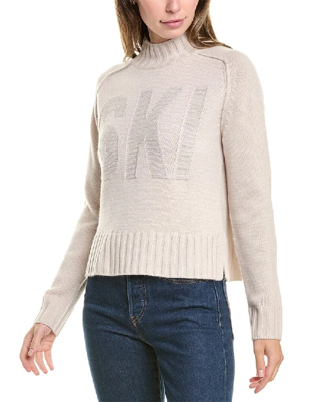 Women's Holiday Outfit Hannah Rose Lurex Ski Star Mock Neck Wool & Cashmere-Blend Sweater