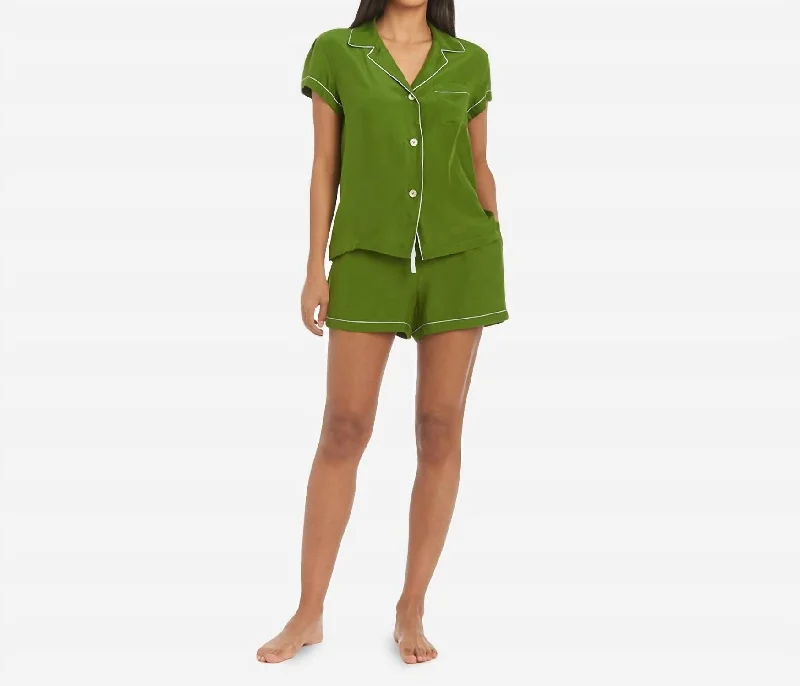 Chic Clothes For Women Sasi Washable Silk Pj Set In Matcha