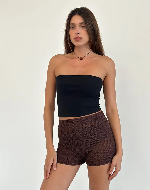 Women's Holiday Clothing Alina Micro Short in Wide Rib Knit Brown