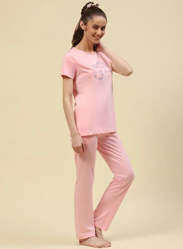 Women's Vintage Garments Women Pink Printed Combo Set