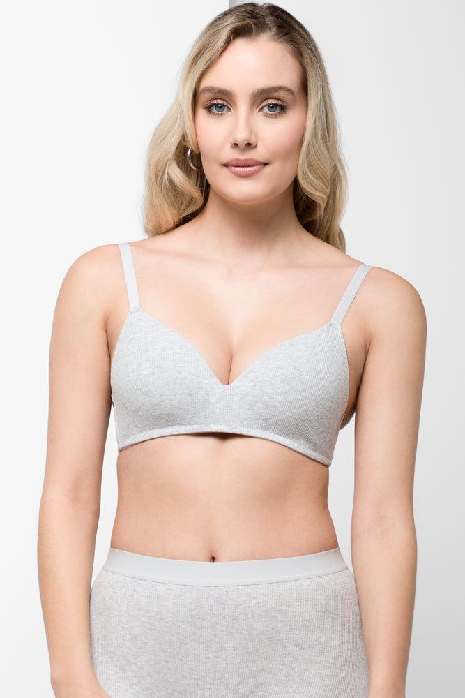 Women's Everyday Attire Single Cotton Padded Bra Grey Melange