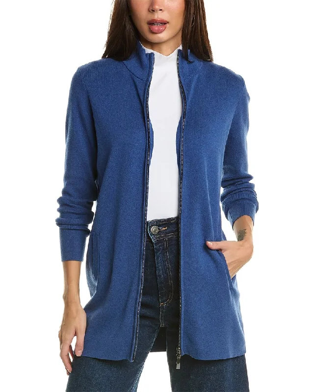 Women's Professional Apparel Forte Cashmere Rib Zip Mock Cardigan