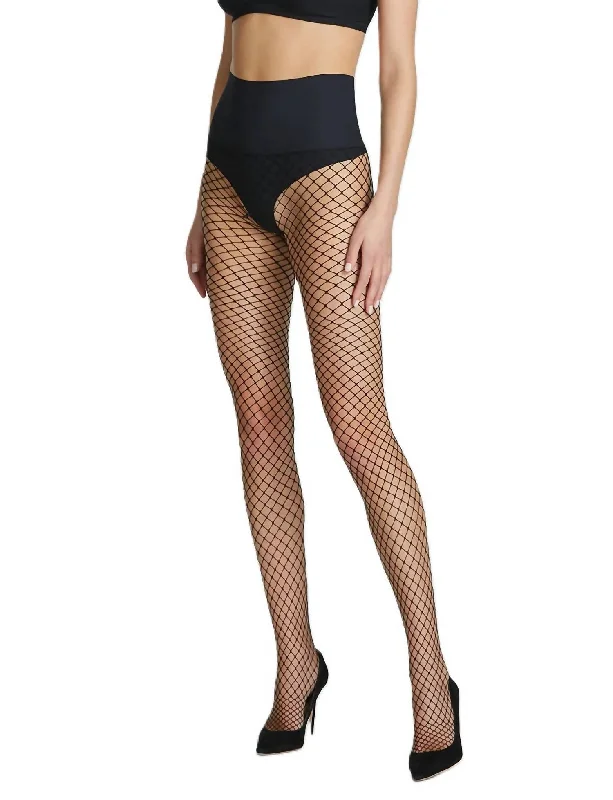 Modern Women's Attire Open Air Net Tight In Black