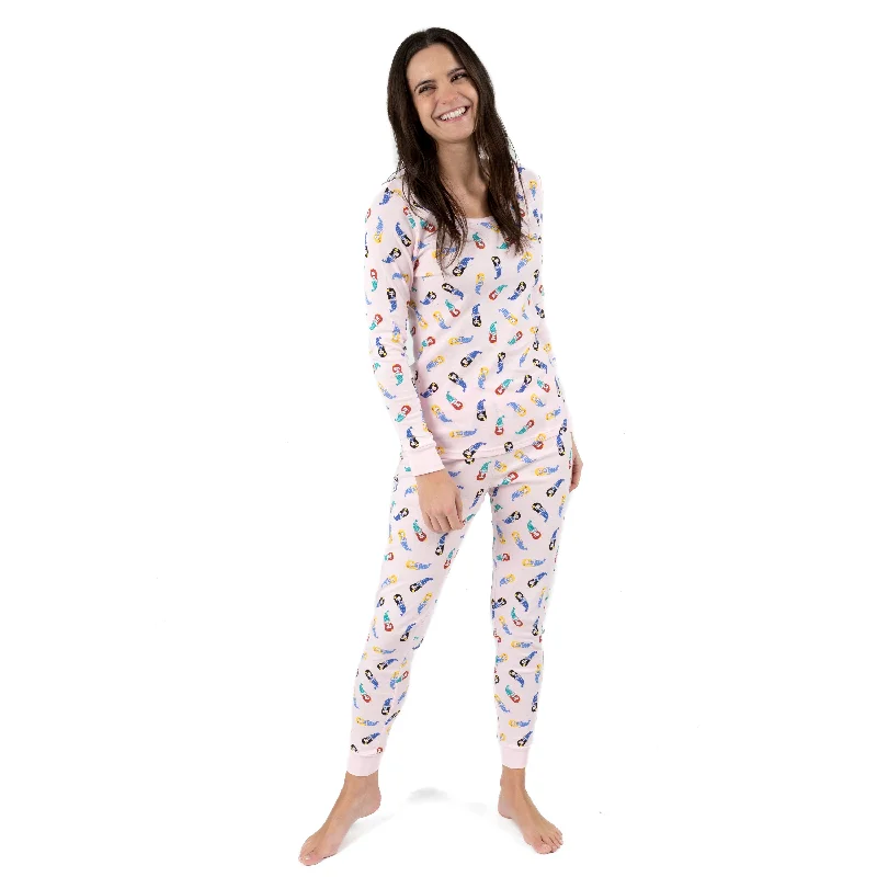 Women's Luxury Garments Womens Two Piece Cotton Pajamas Mermaid