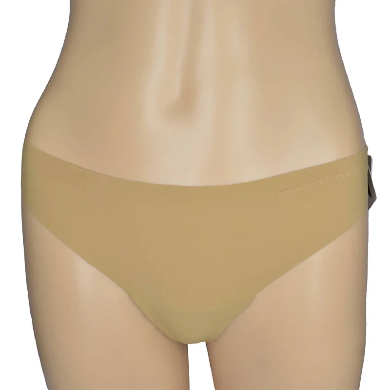 Women's Charming Outfit For Events Studio Logo Seamless Thong In Beige