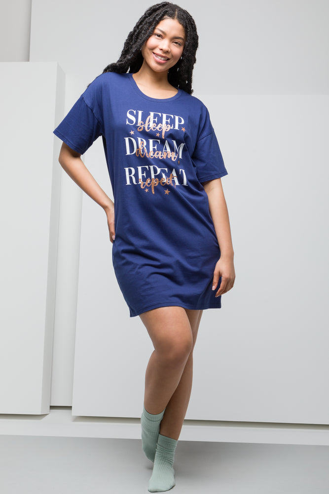 Women's Workout Clothing Sleep-Shirt Navy