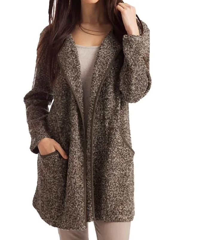 Women's Stylish Professional Garments Lara Long Tweed Cardigan In Olive Multi