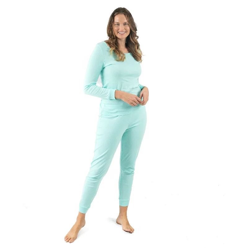 Women's Trendy Garments Womens Two Piece Cotton Pajamas Classic Solid Color