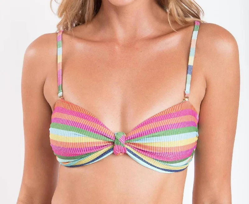 Women's Formal Event Outfit Supercolor Bandeau Bikini Top In Multicolor